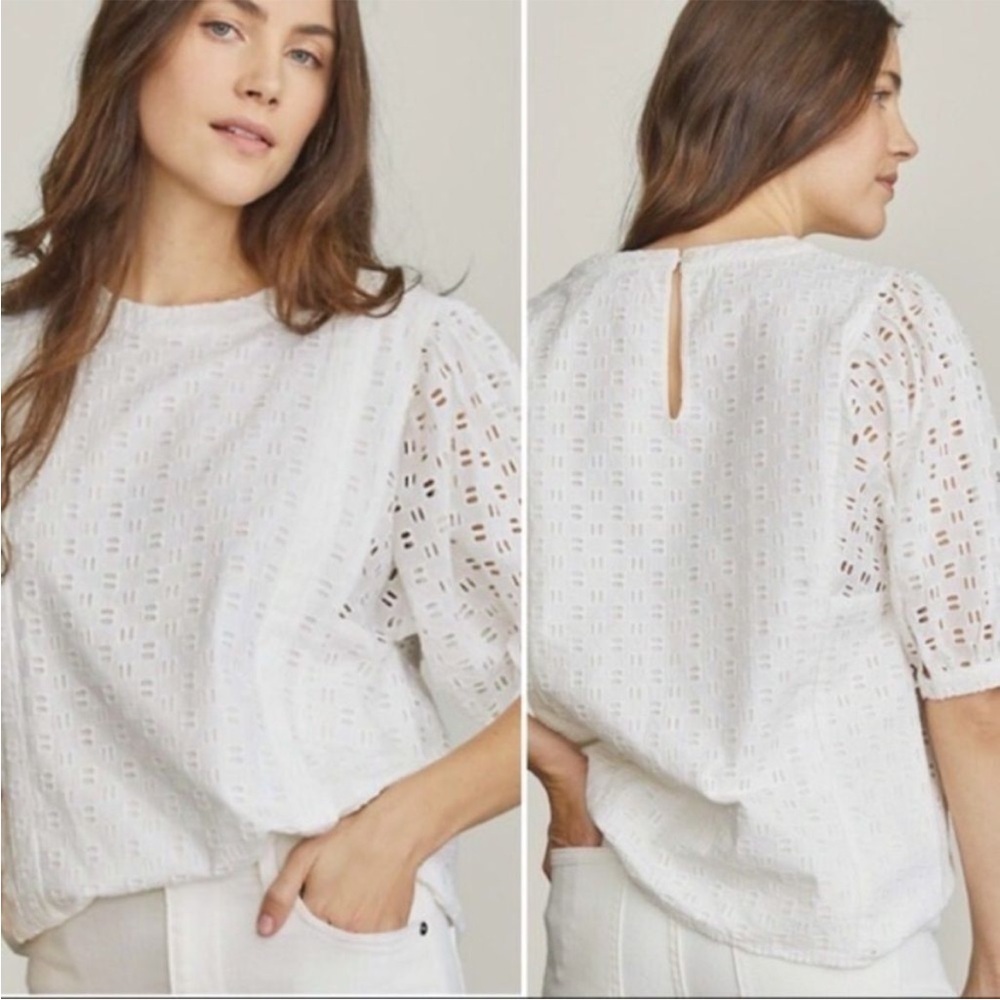Elizabeth and James White Eyelet Blouse